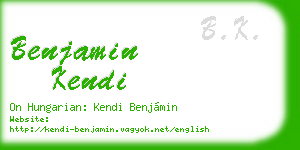benjamin kendi business card