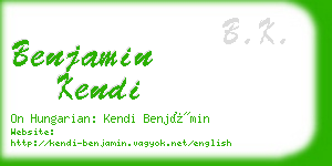 benjamin kendi business card